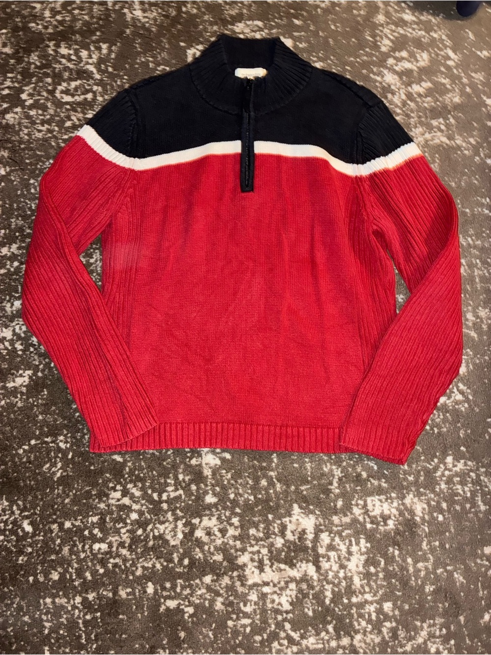 St. John's Bay Charcoal Gray Zip Mock-Neck Sweater